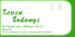 kevin bokonyi business card