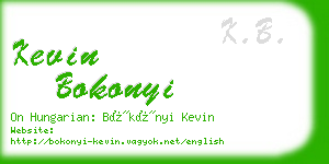 kevin bokonyi business card